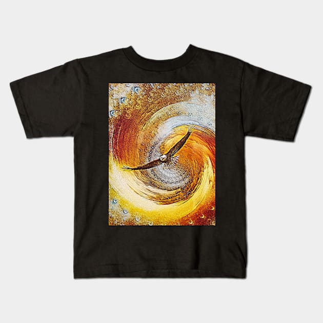 Eagle in flight Kids T-Shirt by UMF - Fwo Faces Frog